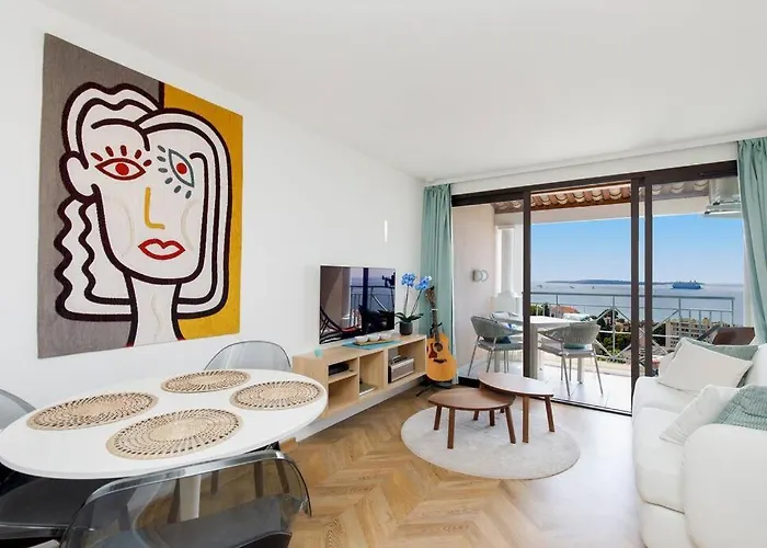 Cannes Evasion - Piscine A Debordement, Parking Prive, Clim, Splendide Vue Mer